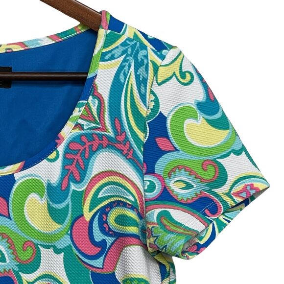 Ronni‎ Nicole T-Shirt Dress Women Size 8 Multicolor Paisley Stretch Textured - Picture 5 of 13